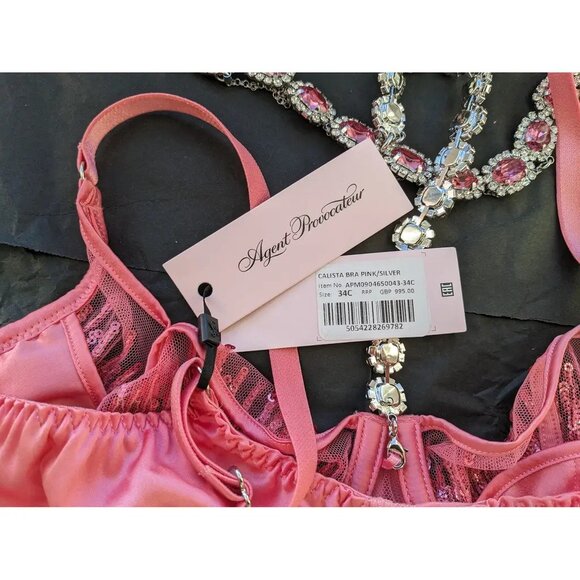 Agent Provocateur Calista Bra (34C) and Panty (Size 4 / AP Size 2) Set - Picture 7 of 12